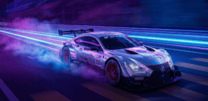 Apex & Chill Racing neon car render
